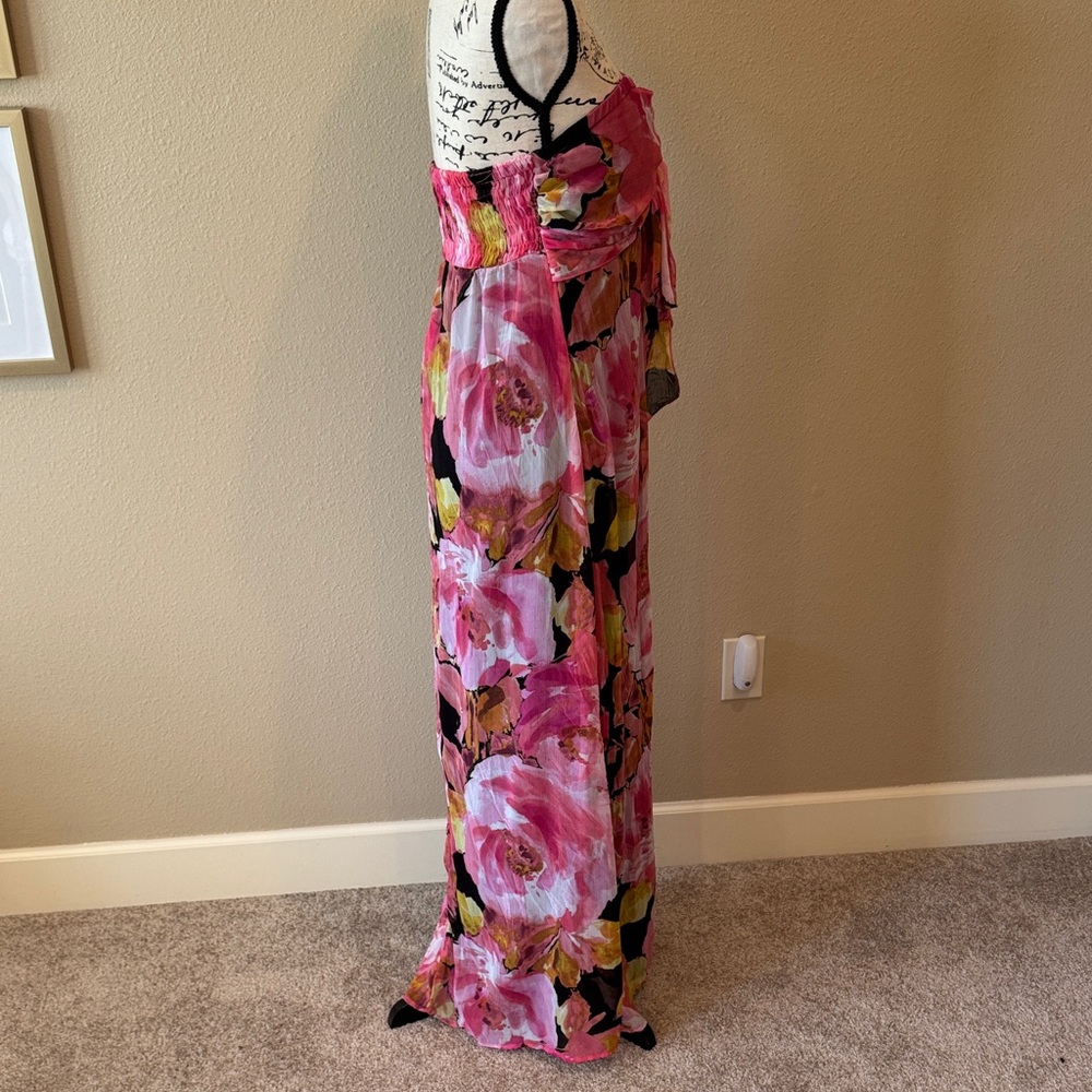 Floral Strapless Maxi Dress - Picture 3 of 5